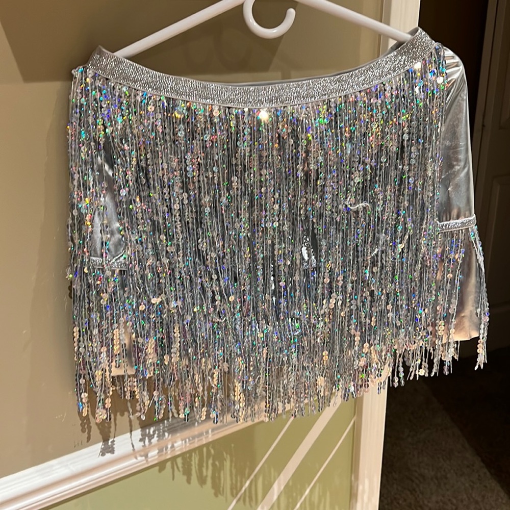 Silver sequin mini skirt **FINAL PRICE** before donation